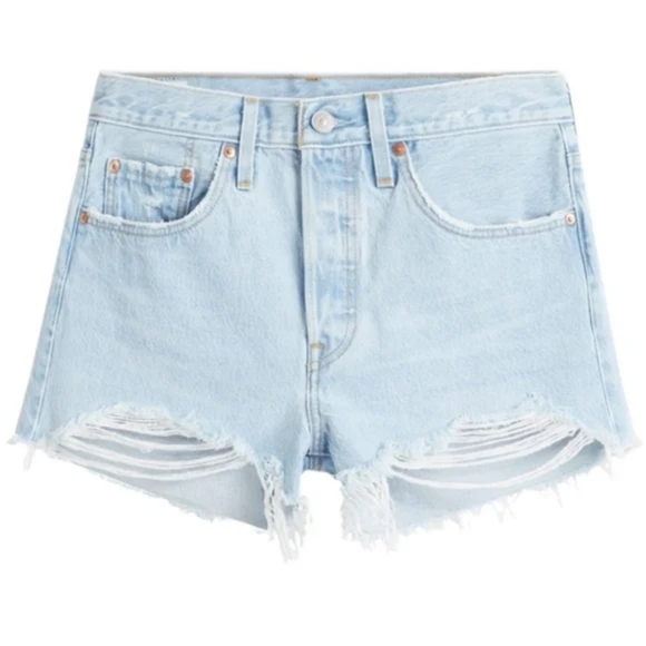 Levi's 501 Denim Shorts High Rise Button Fly Luxor - Picture 12 of 16